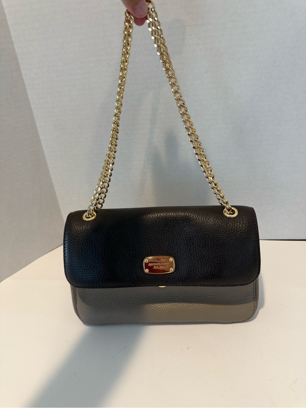 Michael Kors Jet Set Chain Leather Flap Shoulder Bag Two Tone